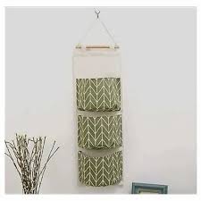 Three Pockets Hanging Wall Storage Bag